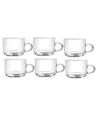 TREANDCARD Transparent Small Tea  Coffee Cup Mug, Round Light Cups (6 Pcs)-thumb1