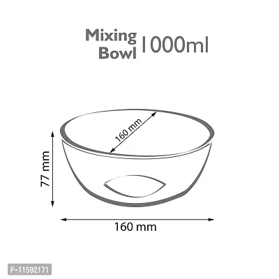 Cello Ornella Toughened Glass Microwave Safe Mixing Bowls - Set of 2 (Clear, 500ml, 1000ml)-thumb3