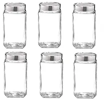 Jar Garage Glass Cello Cube Jar, 1 kg (Transparent)-thumb3