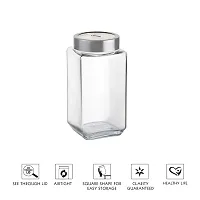 Cello Qube Fresh Glass Storage Jar, Air Tight, See-Through Lid, Clear, 1000 ml-thumb4