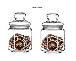 Treandcard Glass Container Pot With Lid - 600 ml, 2 Pieces, Clear-thumb2