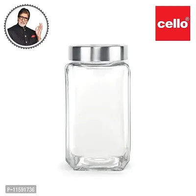 Cello Qube Toughened Glass Jars 1800 Ml, Clear-thumb2