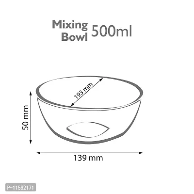 Cello Ornella Toughened Glass Microwave Safe Mixing Bowls - Set of 2 (Clear, 500ml, 1000ml)-thumb2