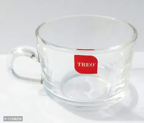 TREANDCARD Glass Tea/Coffee Cup - 6 Pieces, Transparent, 150 ml-thumb3