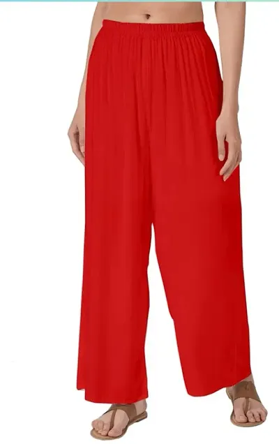 STYLE PITARA Women/Girls Casual Rayon Palazzo Plain Pants (Pack of 1)- Free Size