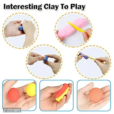 AS TOYS Ultra-Light Air Dry Soft Colorful Clay, Creative Art  Craft Playing Slime Clay Toy Kit For Kids. (Pack Of 12 Pcs)-thumb2