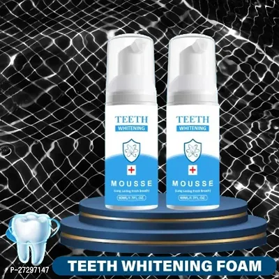Teeth Whitening Foam Toothpaste Mousse with Fluoride Deeply Clean Gums Remove Stains-60ml Pack of 2-thumb0
