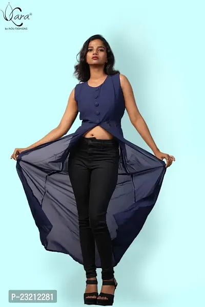 KARA Women's Stylish Midi Sleeveless Regular Fit Tops with Inner-thumb3