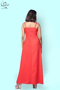 KARA Polyester Blend Maxi Length Women Gown Slim  Regular (S_Red)-thumb4