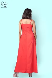 KARA Polyester Blend Maxi Length Women Gown Slim  Regular (Xs_Red)-thumb4