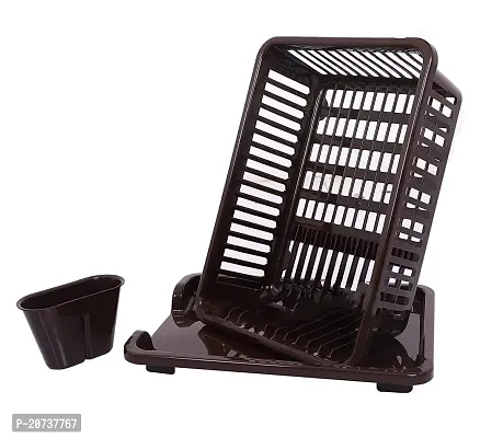 VRH Enterprise 3 in 1 Large Durable Plastic Kitchen Sink Dish Rack Drainer Drying Rack Washing Basket with Tray for Kitchen, Dish Rack Organizers-thumb4