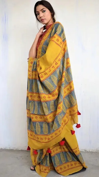 Stylish Mulmul Saree with Blouse Piece