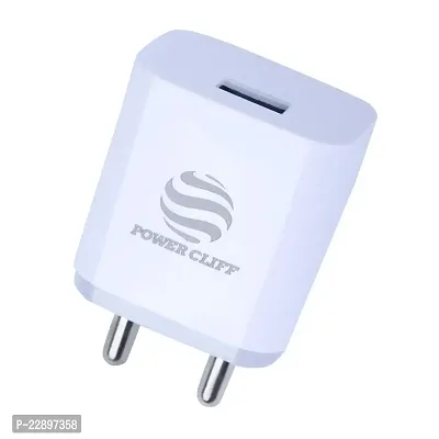 Power Cliff Single Port USB Fast Charger,Wall Charger Adapter,USB Mobile Charger Adapter, Compatibility with Android  Other USB Enabled Devices (Cable Not Included) White (NW4-Bs_Dash Charger)-thumb0