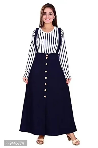 Fashion fly Front Slit Long Pencil Skirt Dungarees with Striped Top