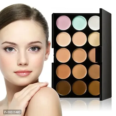 New 15 Colours Concealer Palette Kit with Brush Face Makeup Contour Cream-thumb2