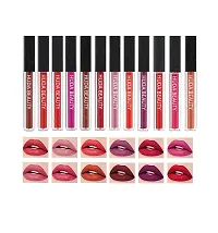 Beauty Matte Finish, Long Lasting, Waterproof Liquid Lipsticks Combo Set For Women - 12Pcs-thumb1