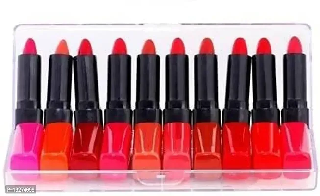 Matte Lipstick Set Of 10 Pcs (Multicolor)(HC)-thumb0