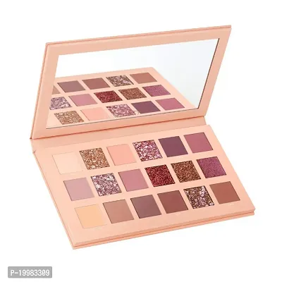 Eyeshadow Palette Cosmetic Makeup for Girls/Women (18 Colours) Multicolor Matte  Shimmery Finish Nude-thumb0