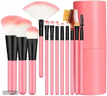 Makeup Brush Set with Storage Box - 12 Piece Pink Brushes Makeup Kit for Girls (Pack of 12)-thumb0