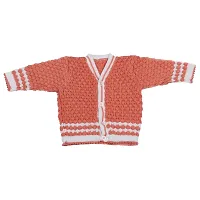 Desi Mart Baby Vardhman Woolen Unisex Knitted Sweater Set for Infants Winter Wear Set 3 Pieces (Orange_0-3 Months_NB-204-0-3 Months)-thumb1