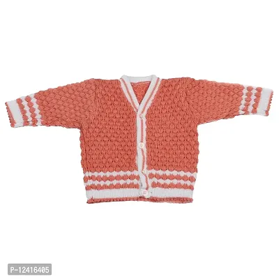 Desi Mart Baby Vardhman Woolen Unisex Knitted Sweater Set for Infants Winter Wear Set 3 Pieces (Orange_0-3 Months_NB-204-0-3 Months)-thumb2