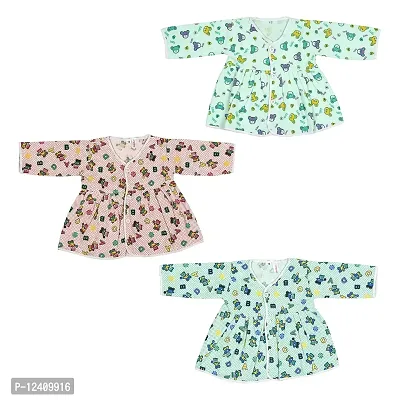 Desi mart Girls Cotton Frock Jhabla for New Born Infant Clothing Set Dress for Baby Girl-thumb0