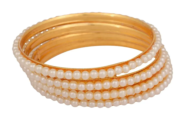 Desi Gurl Pearl Bangle Set for Women (Size: 2.6, Nb-132-2.6)