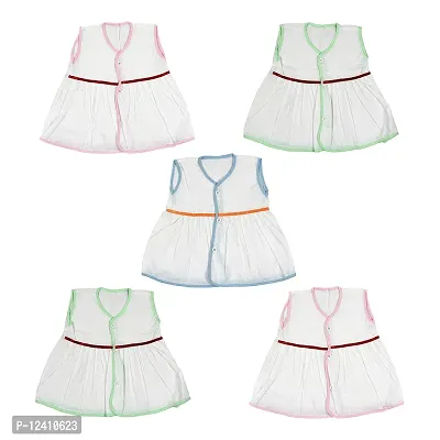 Desi mart Girls Cotton Frock for New Born Infant Clothing Set Dress for Baby Girl Set of 5 (Multi Color_0-3 Months)