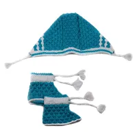 Desi mart Baby Vardhman Woolen Unisex Knitted Sweater Set for Infants Winter Wear Set 3 Pieces-thumb2