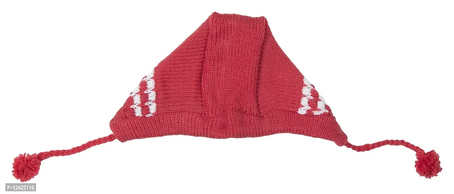 Desi mart Baby Vardhman Unisex Woolen Knitted Sweater Set for Infants Babies Clothing Set of 3 Pieces (Red_3-6 Months)-thumb5