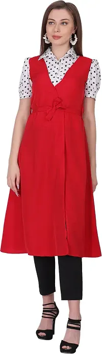 Stylish Crepe Fit And Flare Dress For Women