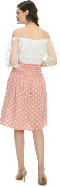 Stylish Peach Crepe Fit And Flare Fit And Flare Dress For Women-thumb1