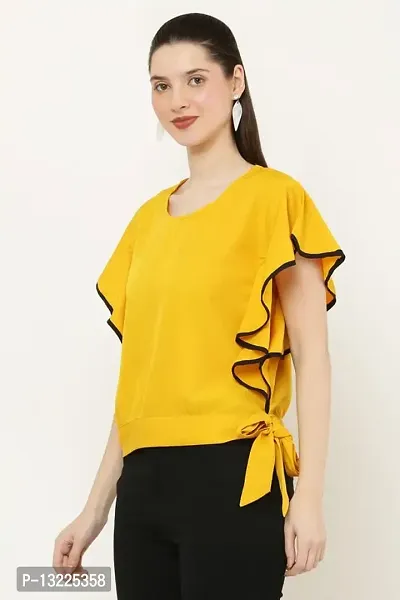 Be Open Women Stylish Fashion Designer Frilled So Comfortable Casual Tops-thumb3