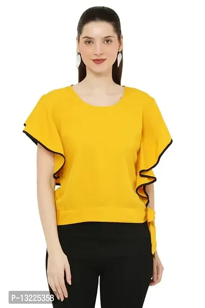 Be Open Women Stylish Fashion Designer Frilled So Comfortable Casual Tops-thumb0