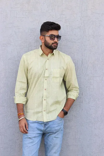 Reliable Blend Long Sleeves Casual Shirts For Men