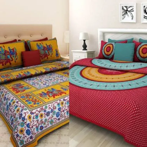 Best Price Cotton Double Bedsheets Combo Of 2 Vol 2