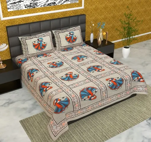 Cotton Printed Double Bedsheets