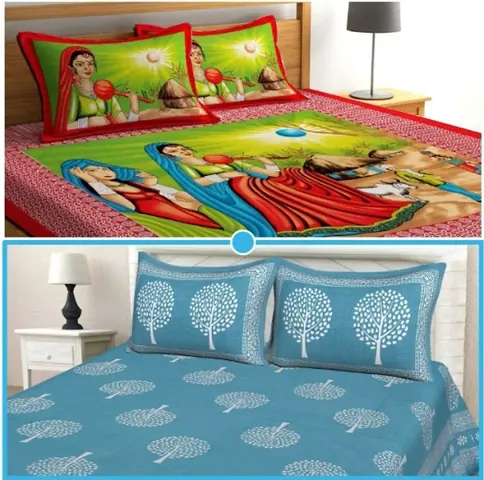 Best Price Cotton Double Bedsheets Combo Of 2 Vol 4