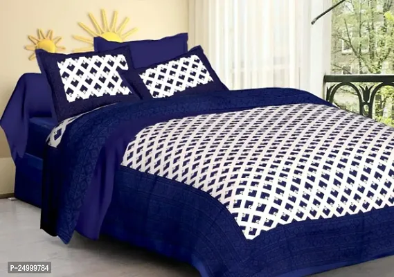 stunning PURE Cotton Double Jaipuri Prints Flat Bedsheet
