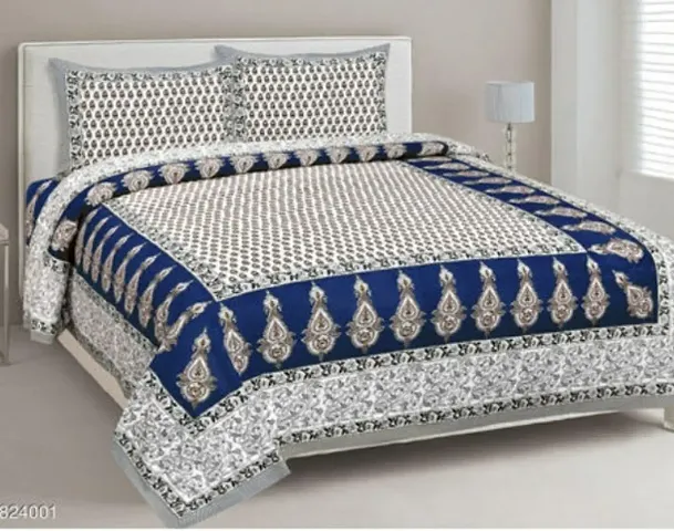 Premium Cotton Printed Double Bedsheets