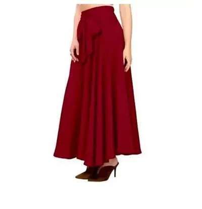 Elegant Crepe Solid Skirts For Women Combo Of 2