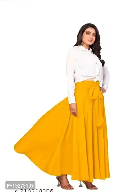 Contemporary Yellow Crepe Solid Co-Ords Sets For Women-thumb2