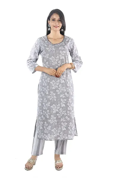 Shri Balaji Decor Women's Embroidery Kurti for Women with Pant(RFH-037F)