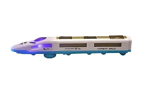 Kaizen Enterprises Metro Train High Speed Bump and GO Action Bullet Train Toy for Kids, Colorful LED Light Effect and Musical Sound Toy for Both Boy's and Girl's (White)-thumb2
