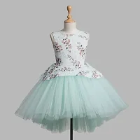 Toy Balloon Kids Sea Green Rosit Printed Bodice  Skirt High-Low Girls Dress-thumb1