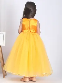 Beautiful Yellow Net Embellished Fit And Flared Dress For Girls-thumb1