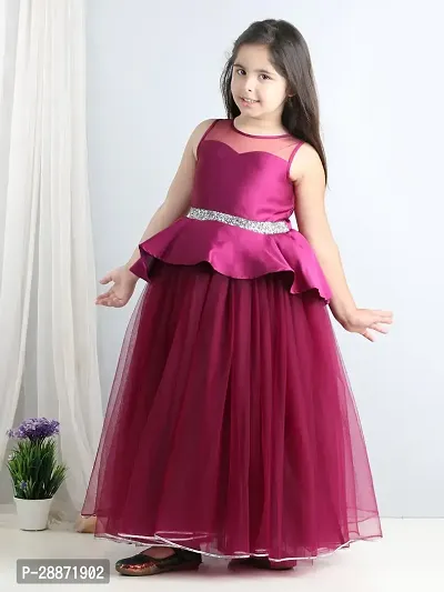 Adorable Net Fit and Flare Dress for Girls-thumb2