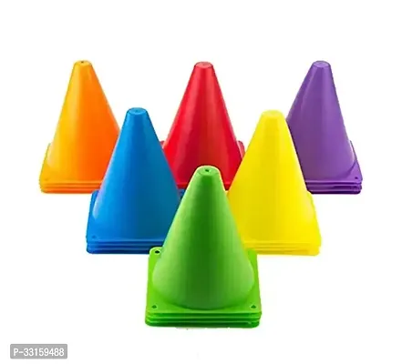 Plastic Training Cone Sport Training Agility Field Marker ConesMulticolor Pack Of 6  6 Inchs-thumb0