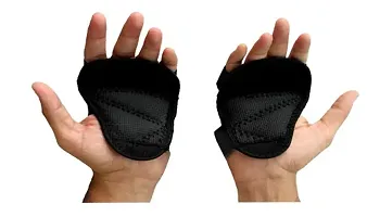 Cf Sports Weight Lifting Gym Grips Pads Hand Training Bar Straps Wrap Gloves Gym  Fitness GlovesBlack-thumb1