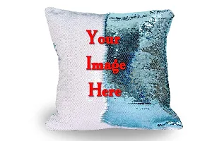 Pixelkari - Personalised Magic Pillow/Cushion with Photo |Best Gifts for - Valentine, Anniversary, Husband, Wife| 16x16 inches (Aqua Blue)-thumb2